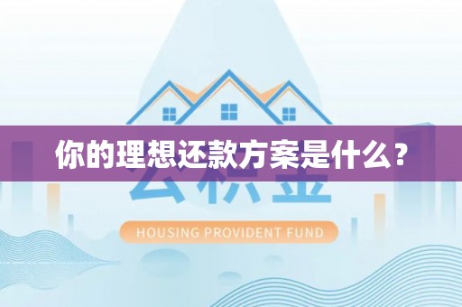 曲阳你的理想还款方案是什么？